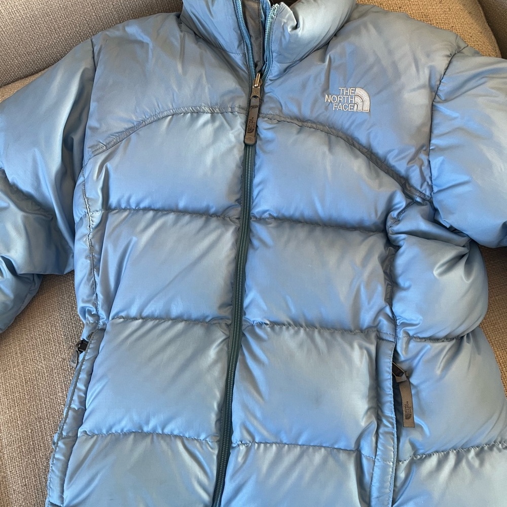 The North Face vintage puffer coat 600 baby blue